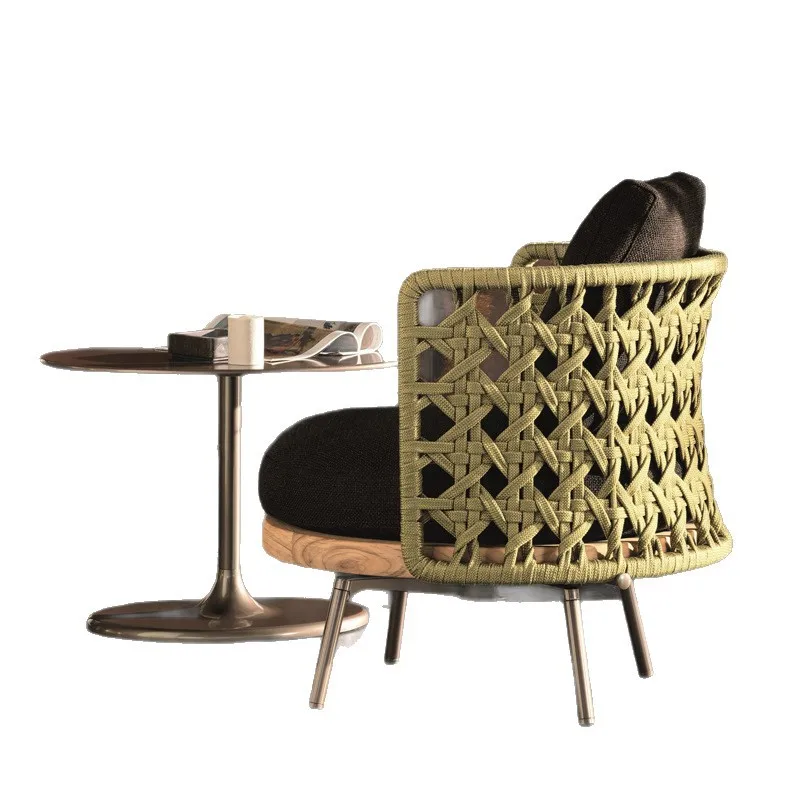 Villa Patio Furniture Hotel Outdoor Lounge Sofa Set &Sectional Curved Garden Sofa Aluminym Rope