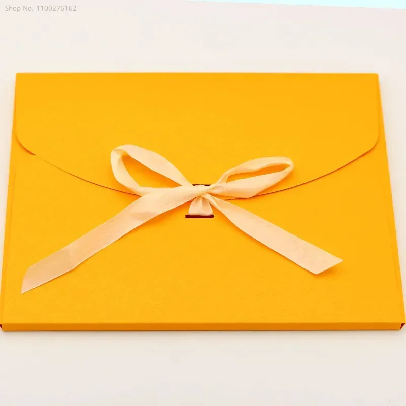 20pcs Pearl Paper Envelope With Ribbon Scarf Panties Packing Thickened Western-style Bow Knot Envelope Gift Box