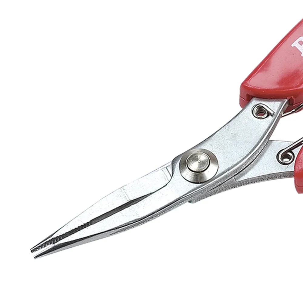 Pro\'sKit 1PK-396B 5-Inch Import Small Long Nose Pliers Stainless Steel Red Handle Have Teeth Long Mouth Pliers 130mm