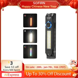 Sofirn RGB 손전등 21700 USB 충전식 토치, 강력한 LED 파워벙크 램프, 마그네틱 IP66, XHP70B, 5000lm, IF23 PRO