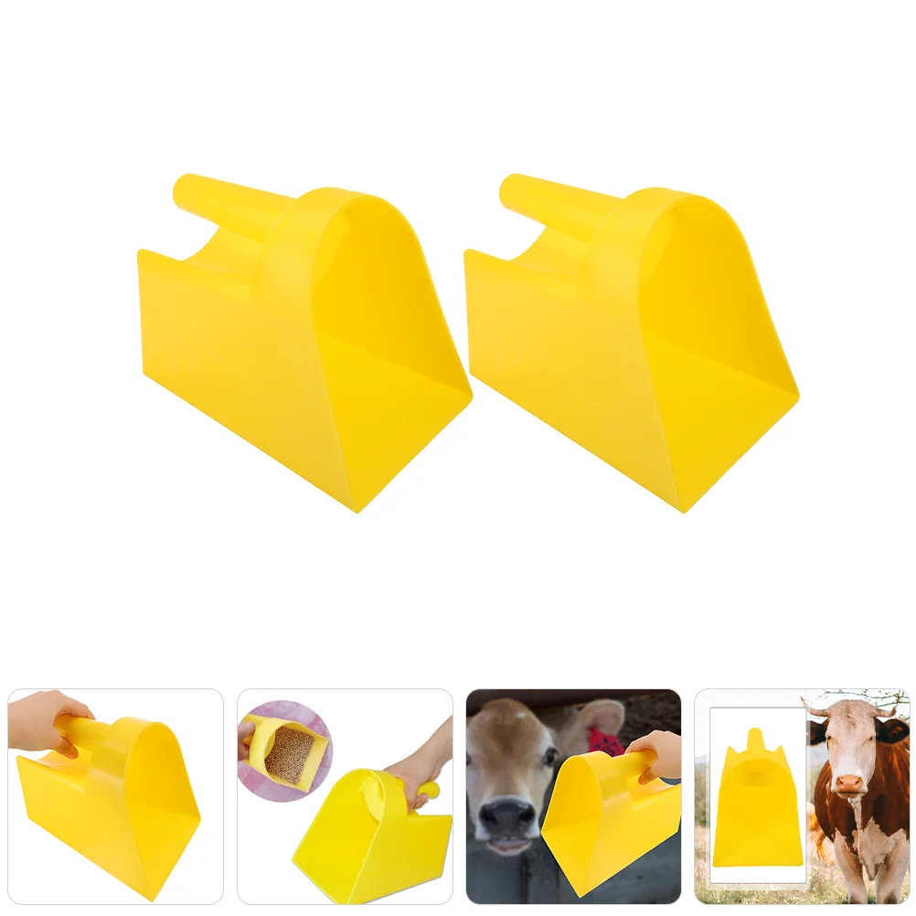 

2 Pcs Food Scoop Horse Trough Livestock Feeding Plastic Garden Poultry Home Tool