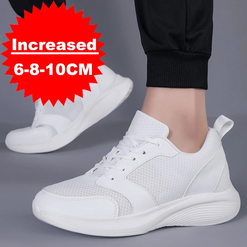 

Новые мужские дышащие кроссовки для увеличения роста, легкие кроссовки с невидимым увеличением роста на 8 см, дышащие сетчатые кроссовки на 10 см