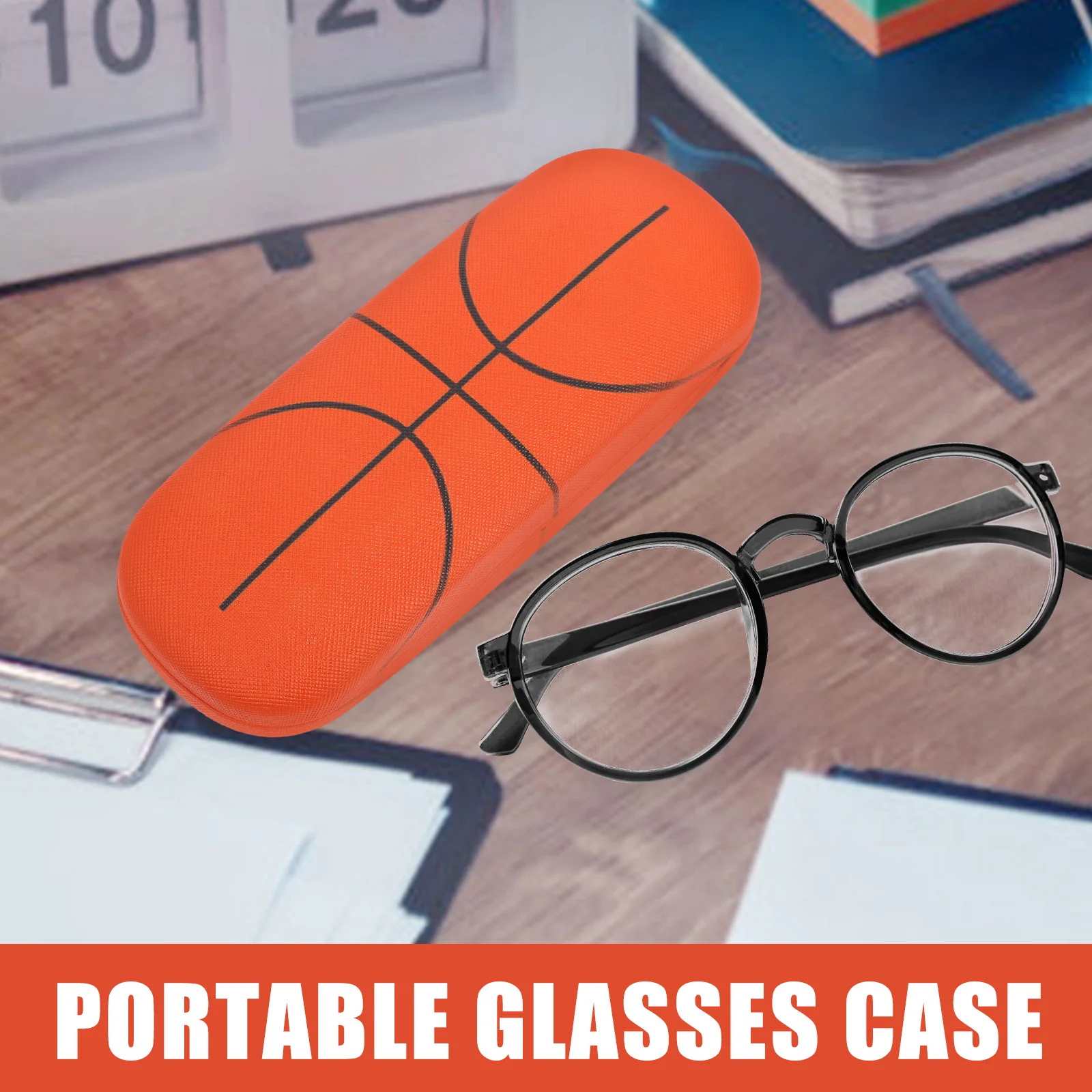 حافظة نظارات كرة السلة ذات هيكل صلب، صندوق نظارات شمسية واقٍ أنيق للأولاد والبنات والطلاب والأطفال، حافظة نظارات القراءة