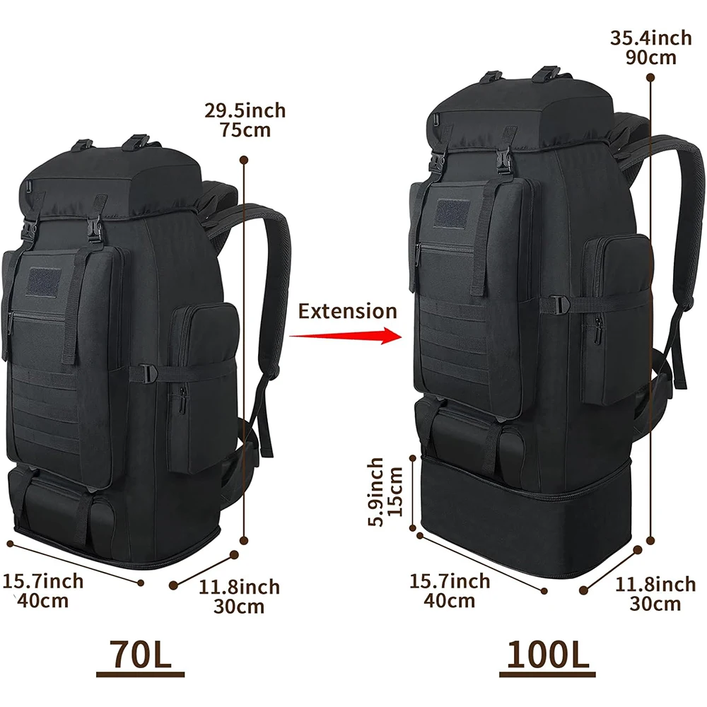 Bild 3: 100L Bergsteigen Tasche Jagd Schulter Gepäck Große Tasche Multifunktionale Camouflage Rucksack Für Wandern Camping Outdoor Sport