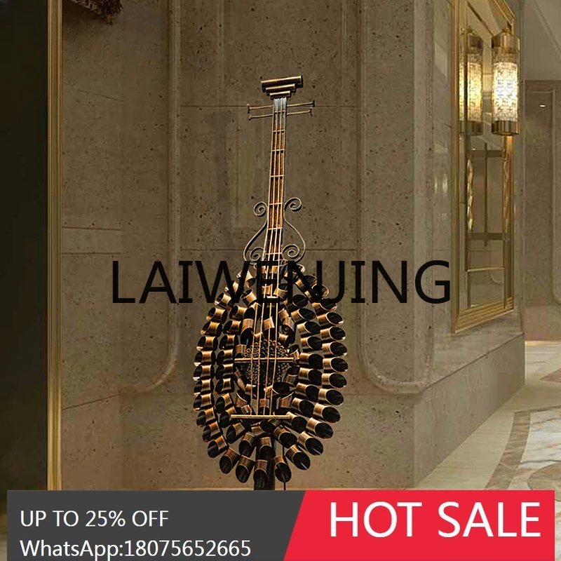 

PIPA Musical Instrument Metal Sculptured Ornaments Hotel Foyer Lobby Floor Hallway Crafts New Chinese Soft Decorations