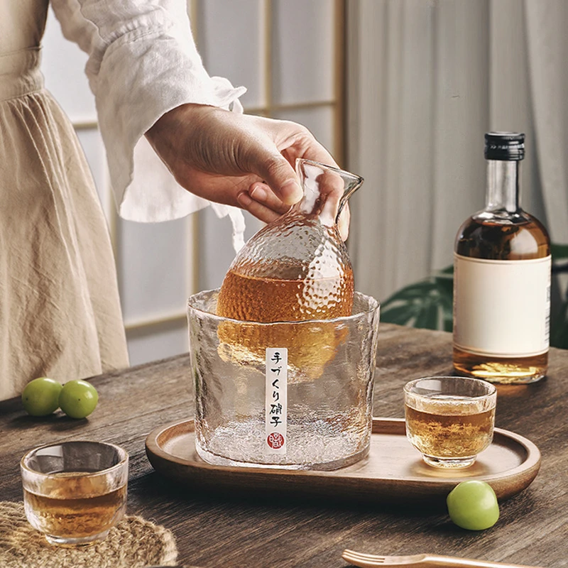 اليابانية الزجاج بار مجموعات ساكي وعاء ساكي مجموعة النبيذ موزع الصينية Baijiu Soju النار ويسكي قارورة زجاجية برواري هدية إناء نبيذ