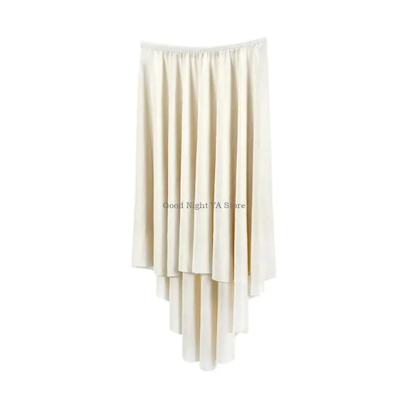 Women Elastic Waist Ballet Irregular Skirts Sheer Dance Over Scarf for Leotards