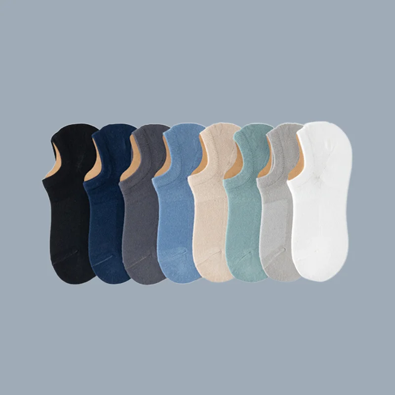 5/10 Pairs New Men's Thin Cotton Socks Sweat-absorbing Non Slip Boat Socks Heel Men's Socks Breathable Casual Invisible Socks