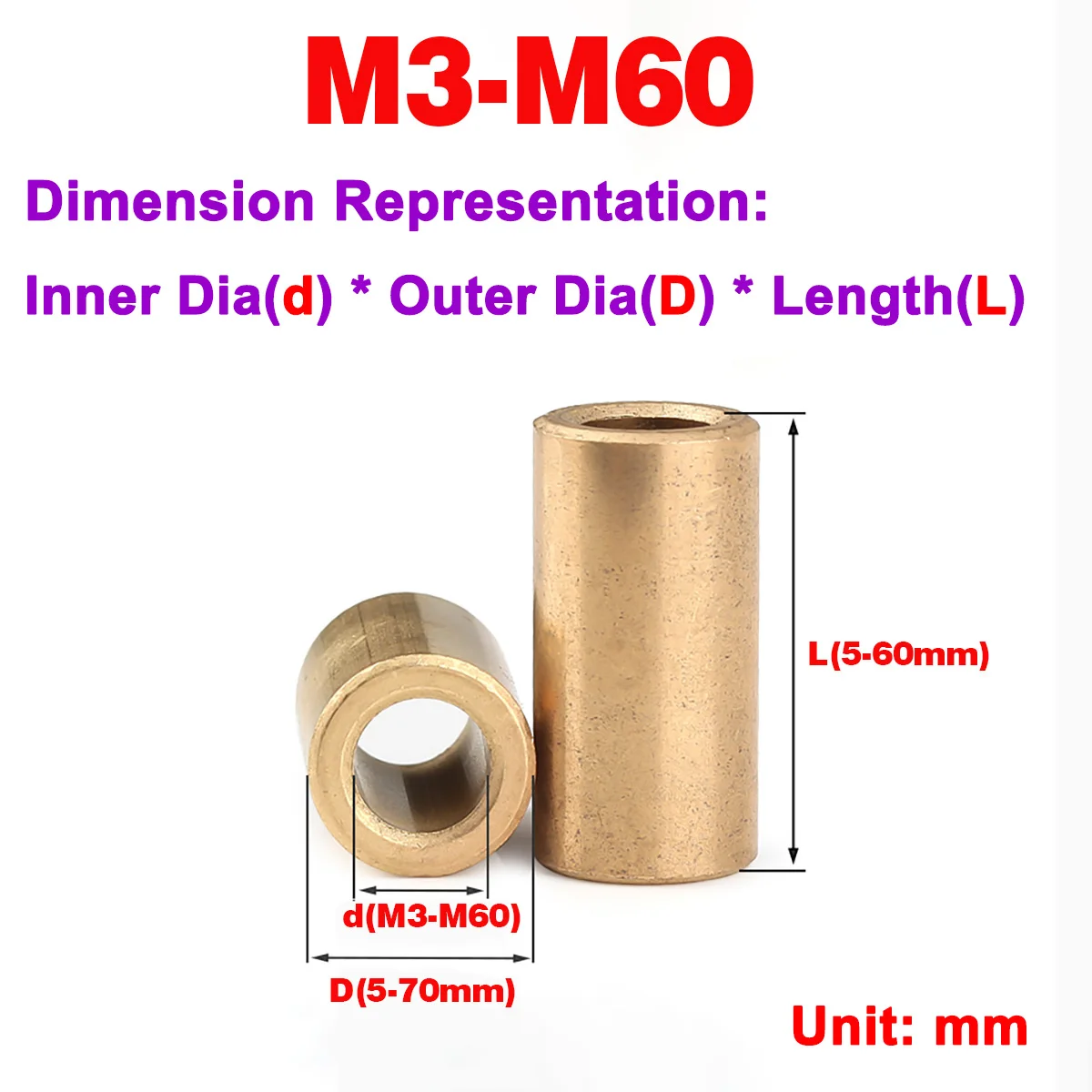 Bearing Copper Sleeve / Pure Copper Shaft Sleeve  M10 M12 M13