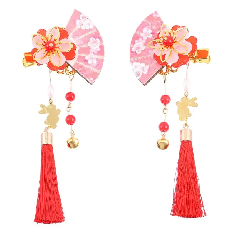 2pcs Japanese Style Tassel Hairpin Hair Accessories Cherry Blossom Tassel HeaddressExquisite Hair Clip Women Fashion Headdress