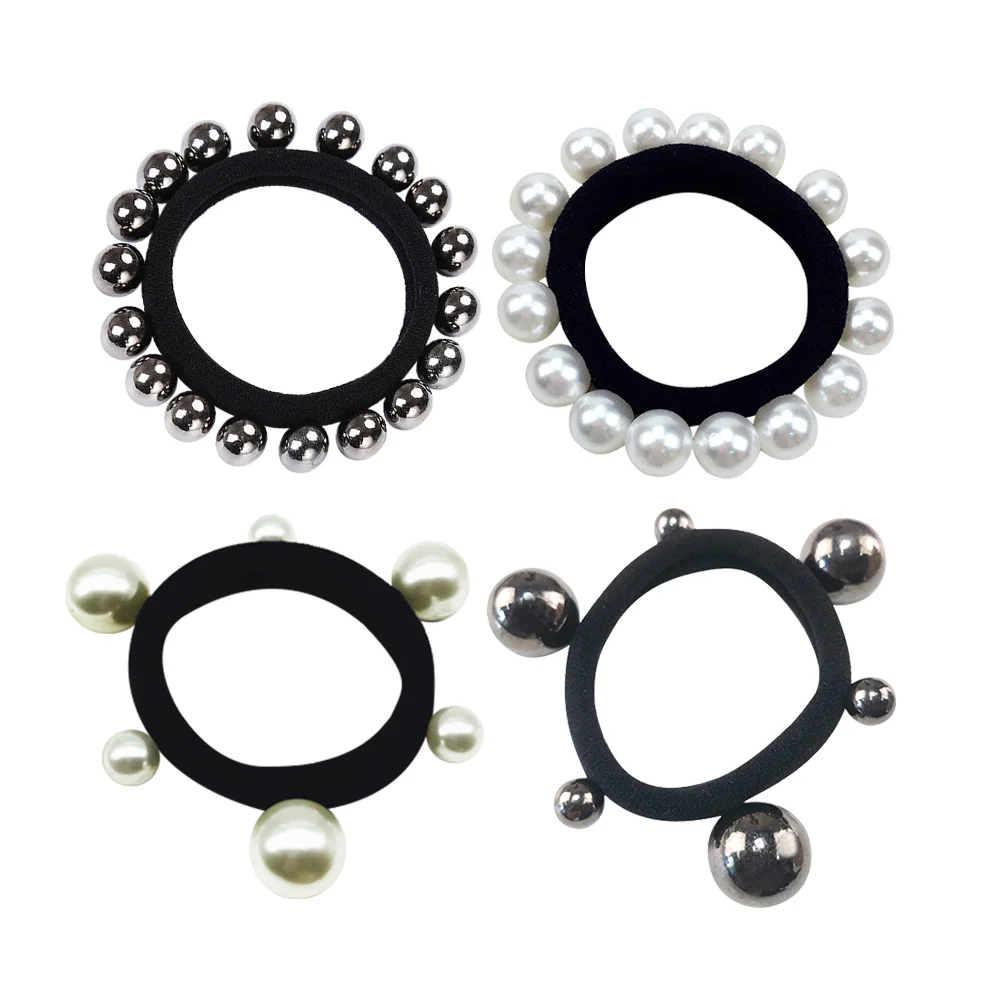 

8 Pcs Pearl Hair Tie Ties Girl Elastic Women Ponytail Holders Band Seamless Women's