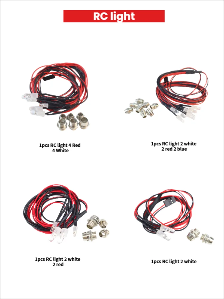 نوع جديد 2/4/6/أضواء 70 سنتيمتر طول RC LED المصابيح الأمامية الليلية سطوع عالية انخفاض استهلاك الطاقة مناسبة لسيارة RC/الانجراف الزاحف #1