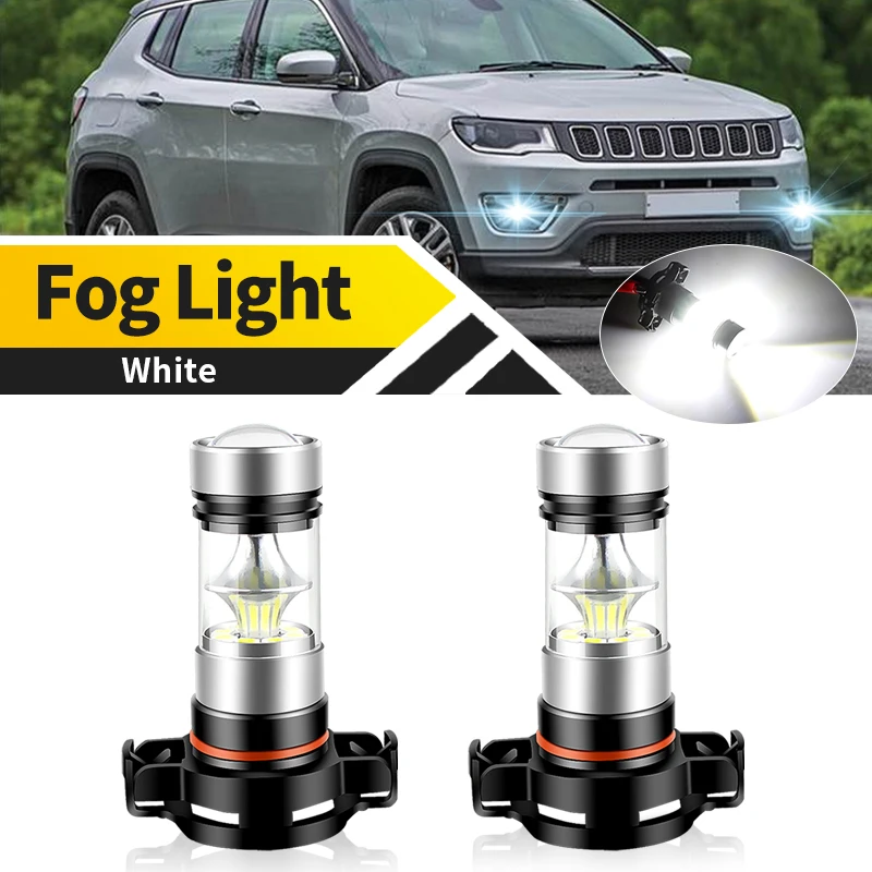 2PCS 5202 H16(EU) PSX24W Led Bulbs PS19W Front Fog Lights For Jeep Compass 2017 2018 2019 2504 12276 DRL Lamp PS24W PSY24W