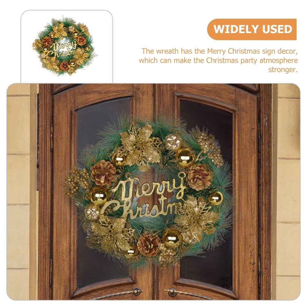 

Christmas Front Door Decorative Wreath Outdoor Christmas Decor Garland Hanging Wreath Party Supplies Home Decoration Plastic