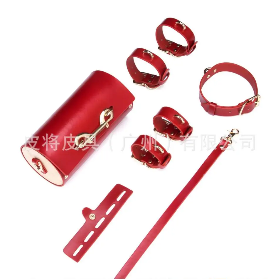 Sexy Leather BDSM Kits Plush Sex Bondage Set Handcuffs Sex Games Whip Gag  Sex Toys For Couples Exotic Accessories S3050