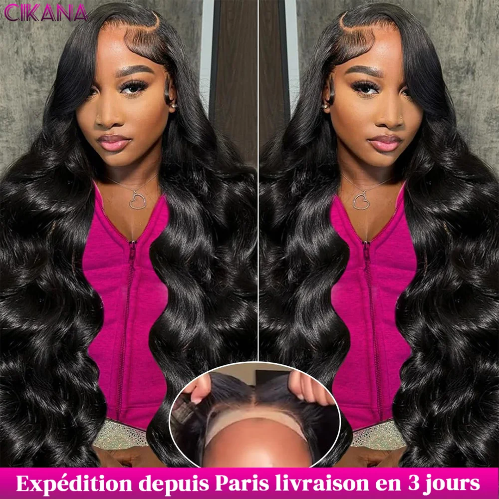 Glueless Body Wave 6x4 5x5 Lace Closure Human Hair Wigs Ready To Wear Pre Plucked With Baby Hair For Black Women Natural Black