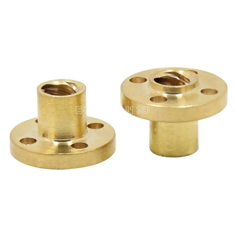 10Pcs/lot ACME Brass Flange Nut For CNC 3D Printer Reprap T8 Lead Screw 8mm Lead 8mm Lead 4mm or 2mm For 3D Printer Parts