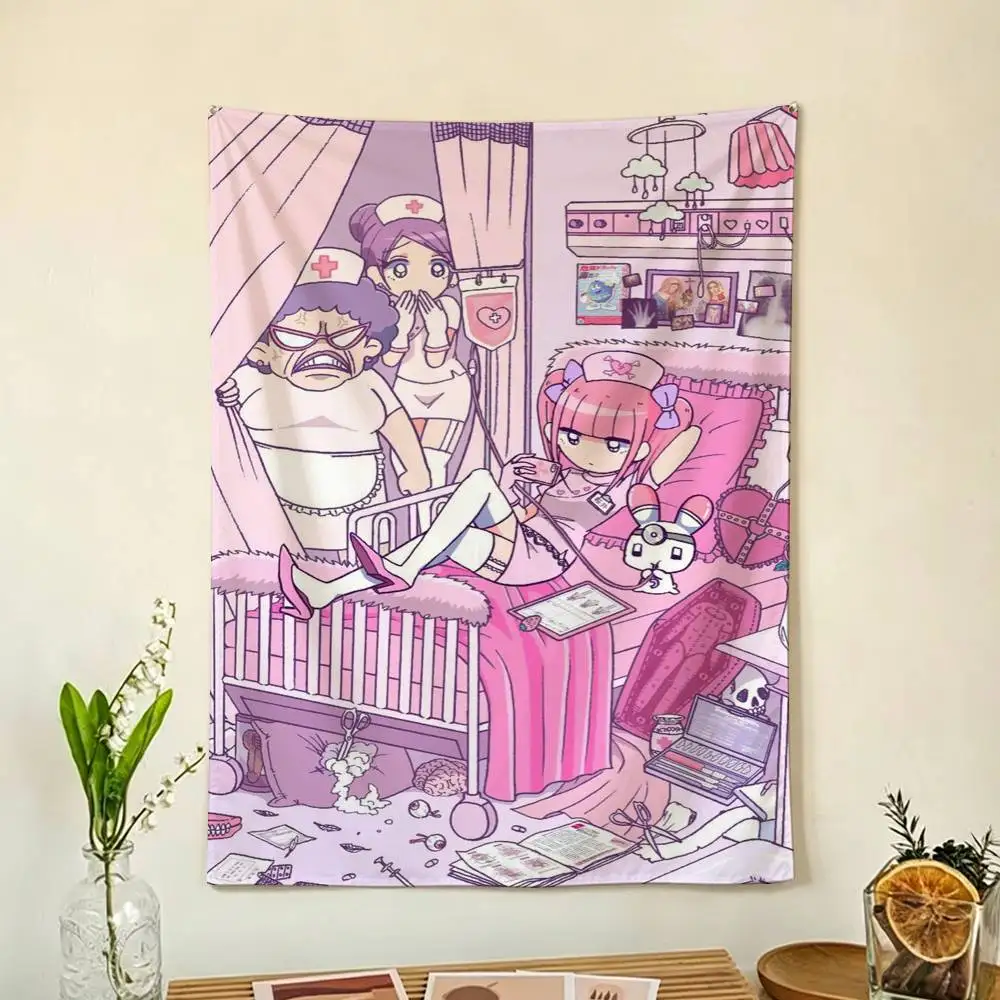Character Menhera Chan Flag Digital Printing Banner for Garage Wall Out Door Decoration