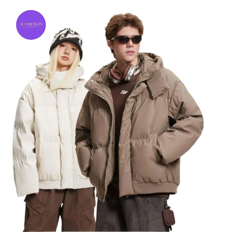 ACOMOSON Top Quality EU US Size Stand Collar Down Jacket Men Lightweight Water Resistant Ski Travel Puffy Winter Puffer Jacket