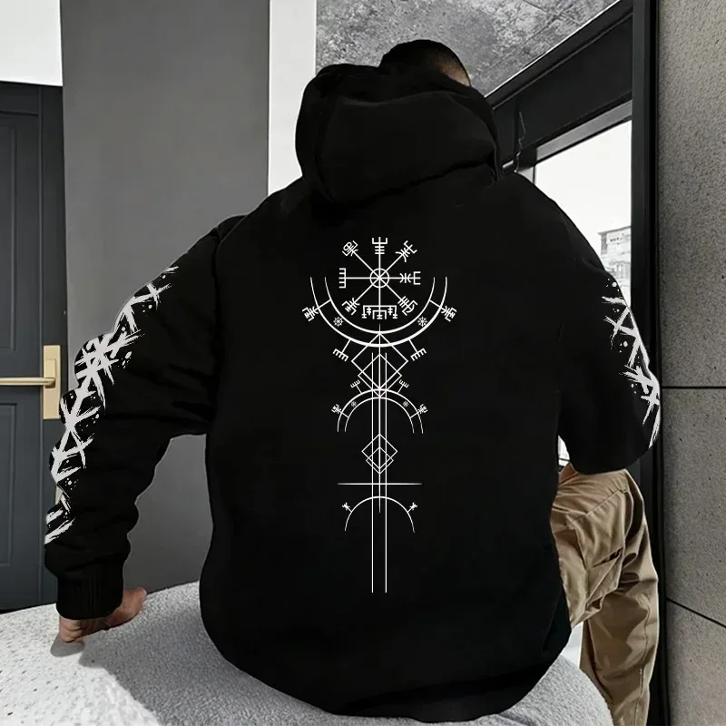 

2025 Men's Hoodie 3D Viking Rune Pattern Sportswear Comfortable and Warm Casual Coat Outdoor Home High Quality Fashion Y2k