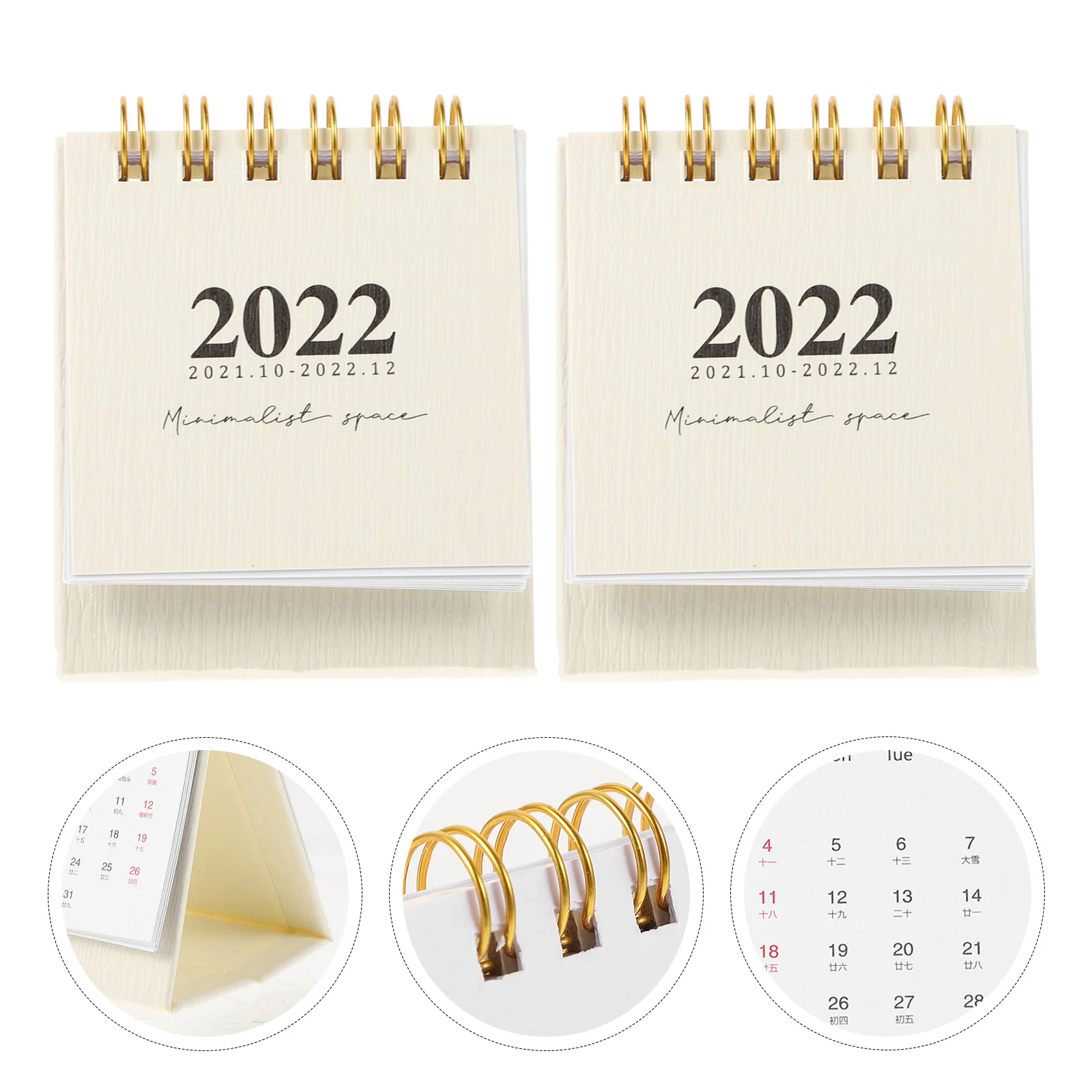 

2 Pcs Date for Desk Mini Calendar Ornaments Pink Decor Easel Small Paper Calendars