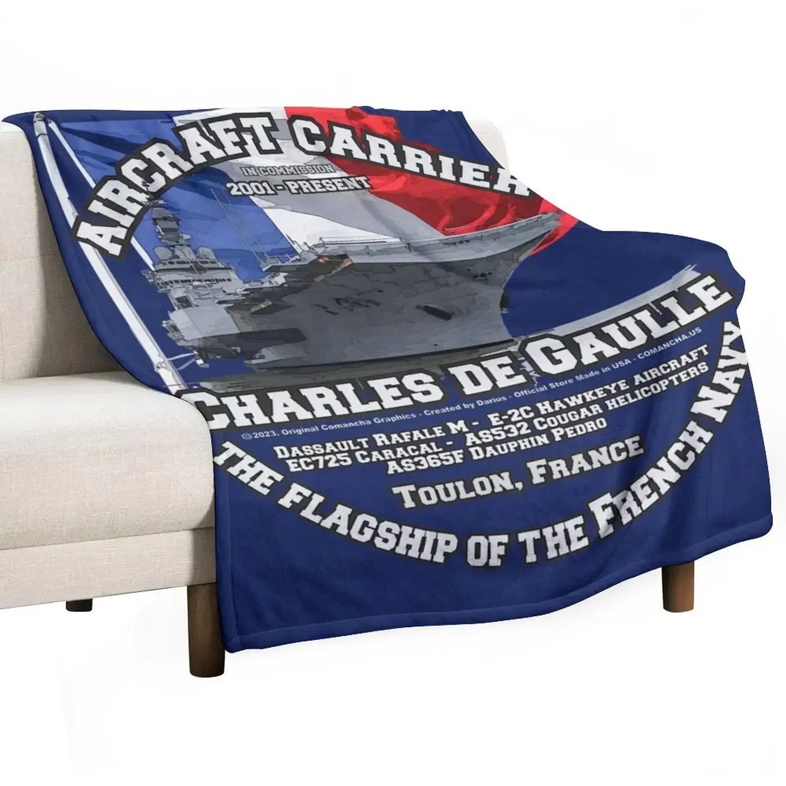 

Charles de Gaulle - France Aircraft carrier veterans Throw Blanket Cute wednesday Blankets