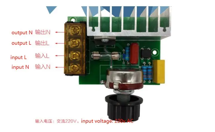 4000W 0-220V AC SCR Electric Voltage Regulator Motor Speed Controller Dimmers Dimming Speed With Temperature Insurance