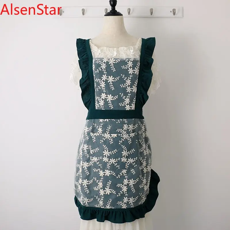 

Lovely Princess Skirt Cotton Apron Korean Young Universal Waist Aprons Nail Beauty Work Clothes Home Pollution Prevention