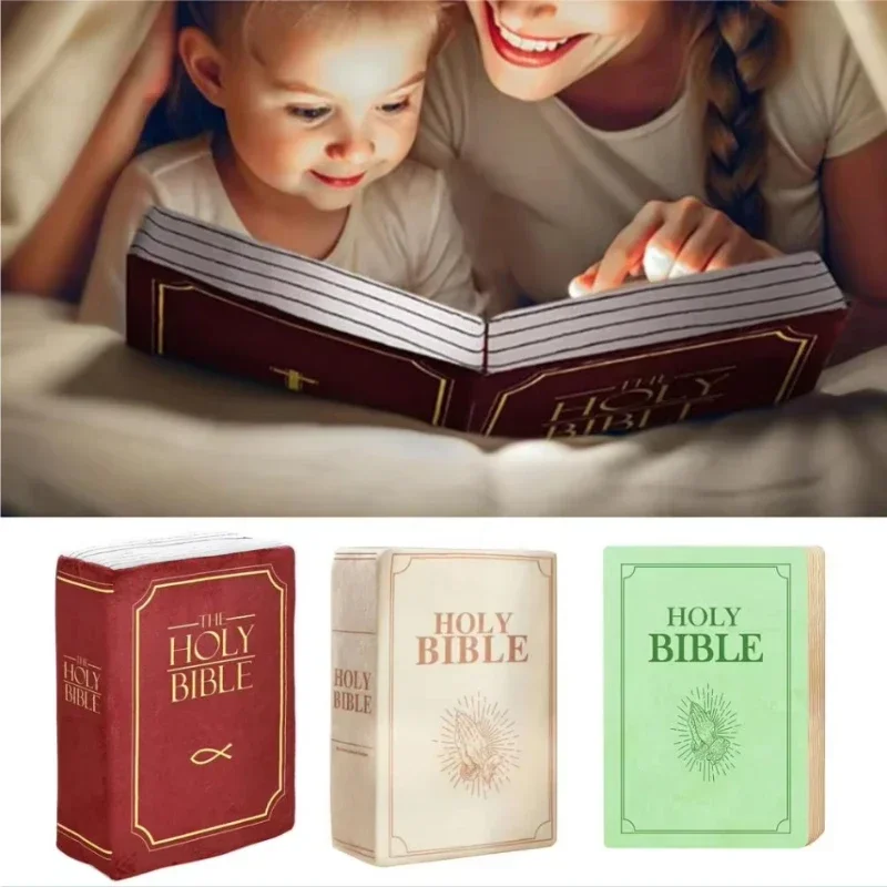 Matthew 6 Bible Plush Throw Pillow Toy with Holly Bible Pillow that opens Christian Bible Book Pillow Car Back Cushion