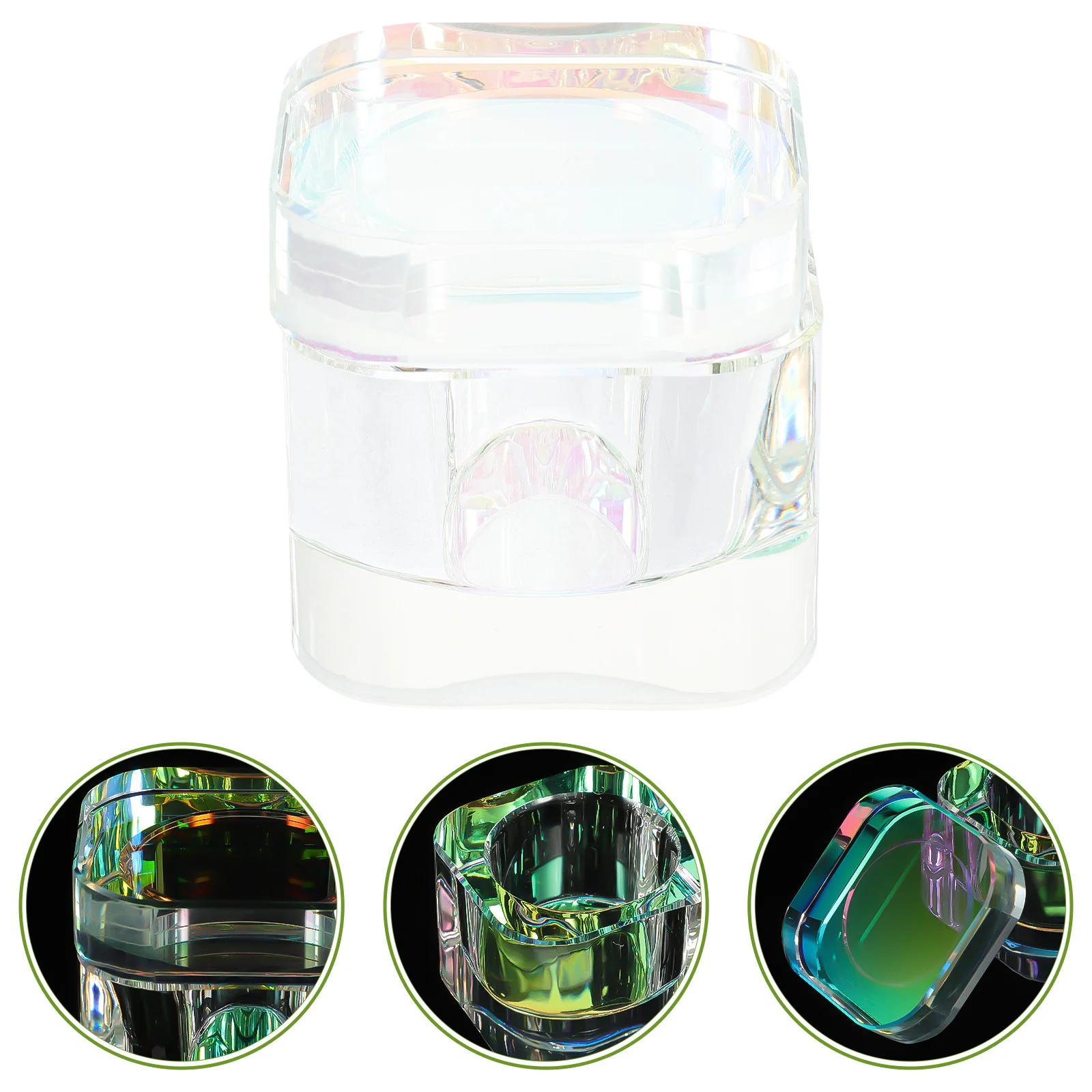 Piatto per unghie in cristallo Ciotola Strumenti acrilici Regalo pratico Porta polvere liquida per manicure fai-da-te Design delicato di piccole dimensioni