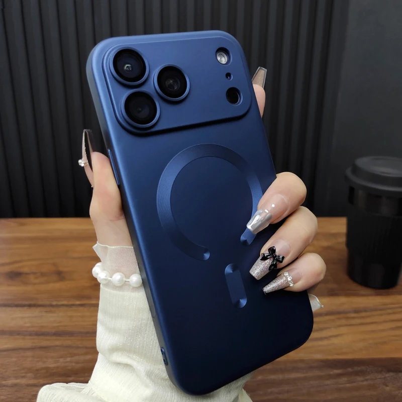 Funda de TPU suave para iPhone 17 16 15 14 13 12 11 Pro Max 15Pro 14Pro 13Pro iPhone15 iPhone14 compatible con Magsafe carga inalámbrica
