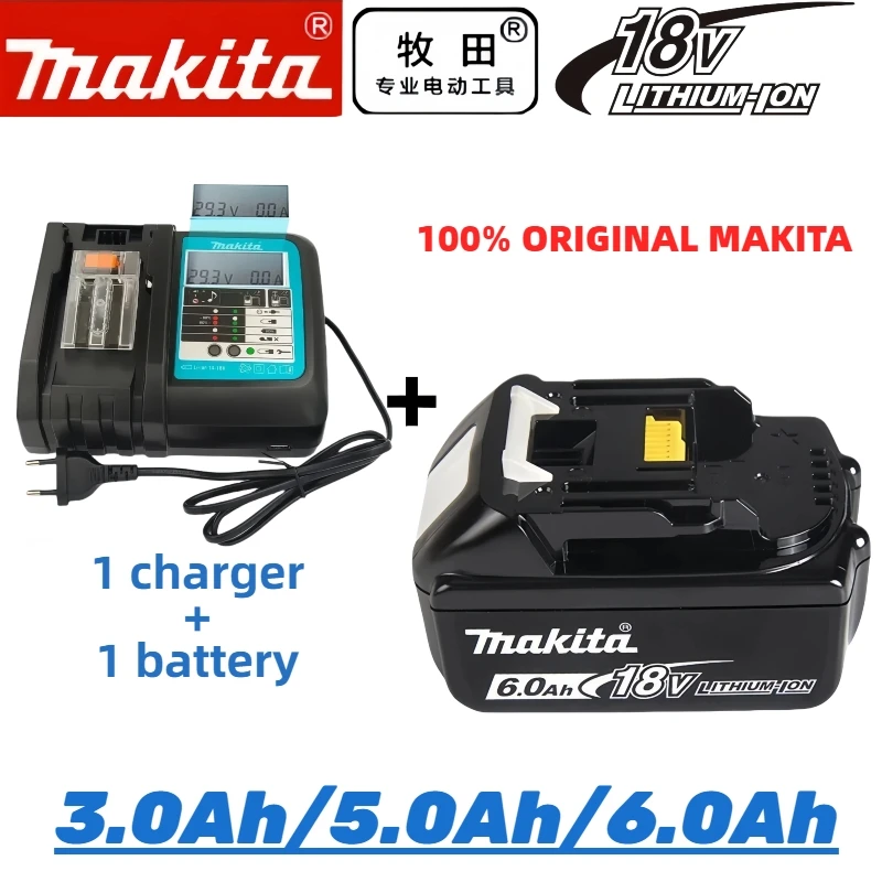 Original Makita 18V Akku 6Ah 18650 Lithium-Ionen-Ersatz BL1860B BL1860 BL1850 Wiederaufladbare Power Tool Batterie DDF486 DF488