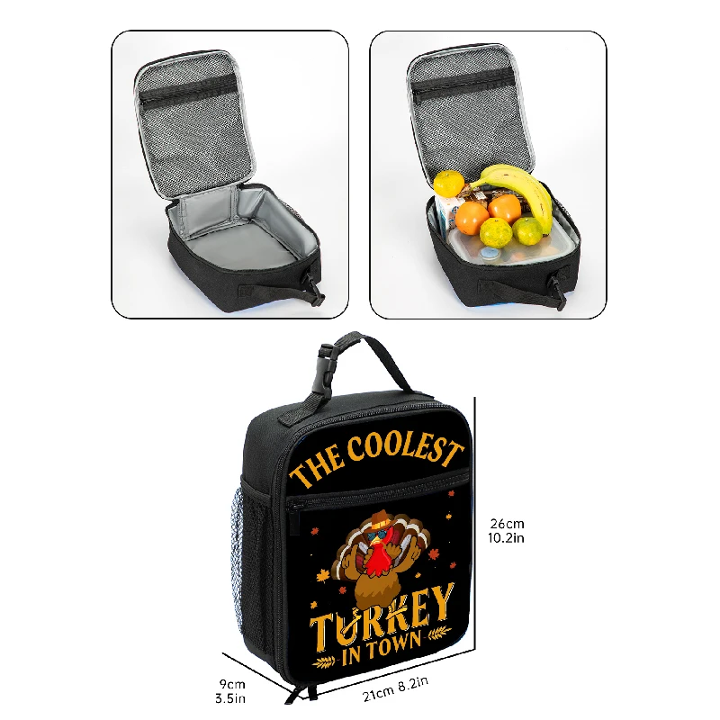 Cartoon turchia Picnic Lunch Box borsa termica termica termica portatile per bambini