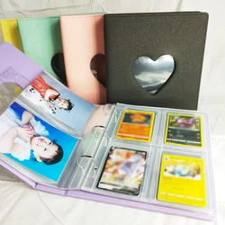 PLRBOK 3 Ring A5 Photo Album with Pockets,Binder Heart Glitter Cover Pretty Notebook Card Book 4×6 10×15 Scrapbook