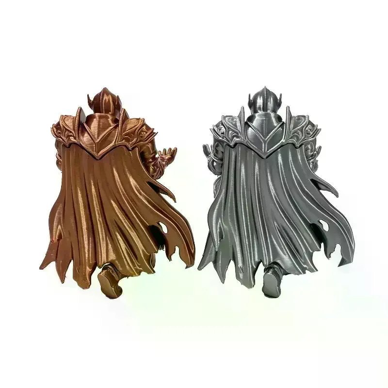 3D Printed Kneeling Knight Pen Holder Dark Fantasy Medieval Warrior Statue Desktop Organizer Plastic Stand Home Office Decor