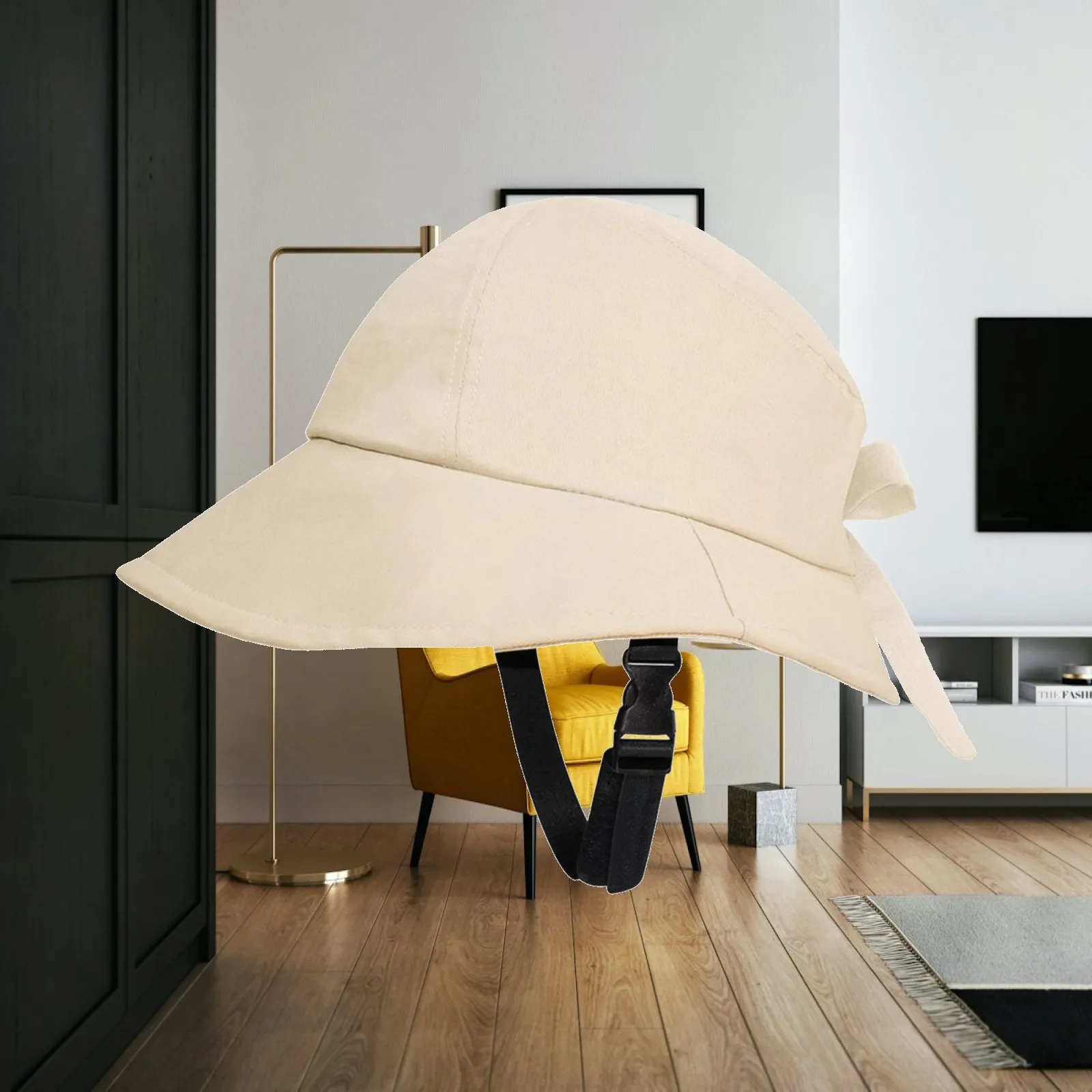 Sun-Protection Container Hat Ventilated Container Hat with Chin Strap Long-Lasting Lightweight for Cycling, Travel