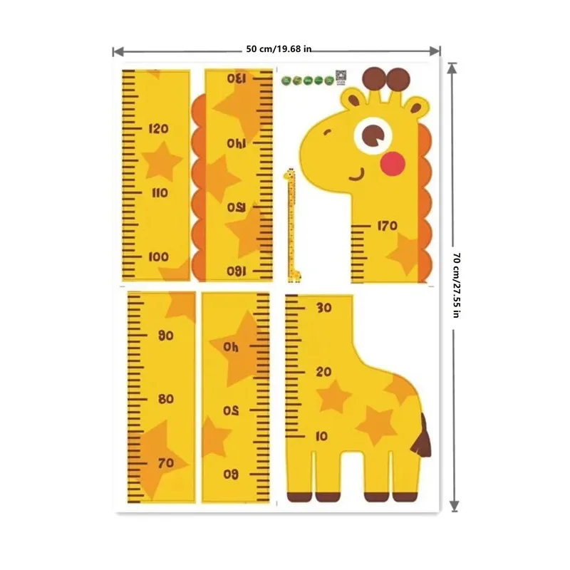 Cute Cartoon Height Sticker Unicorn Dinosaur Giraffe Wall Height Measuring Ruler Stickers For Kids Room Kindergarten Decor image 6