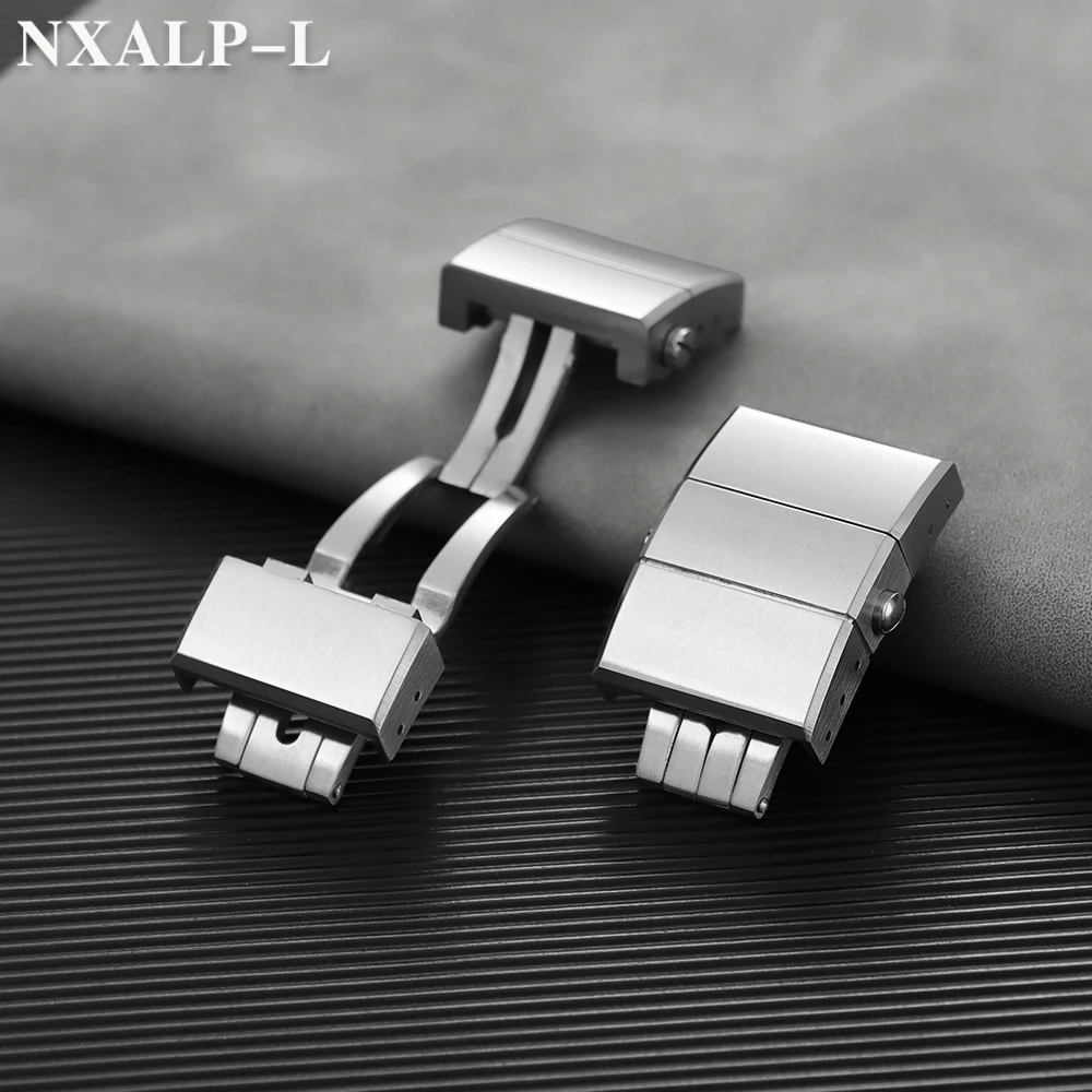 20mm 시계줄 버클 울리세 나르딘 아테네용 접이식 버클 고무 실리콘 시계줄용 316 스테인리스 스틸 버터플라이 클라스프