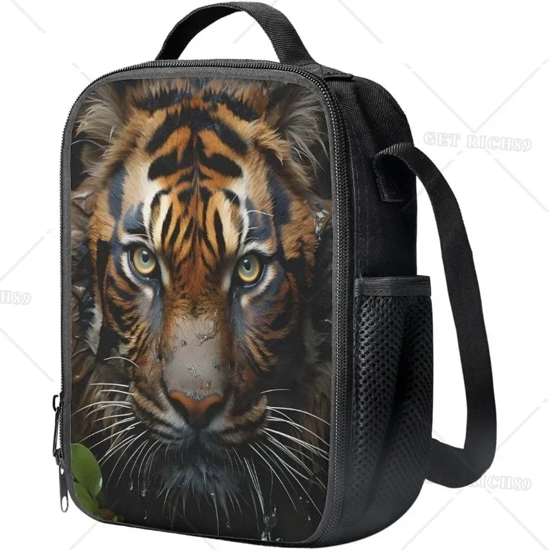 3D Animal Print Insulated Lunch Boxs for Kids Women Men Thermal Meal Cooler Tote Bags Lunch Bag with Shoulder Strap for Work