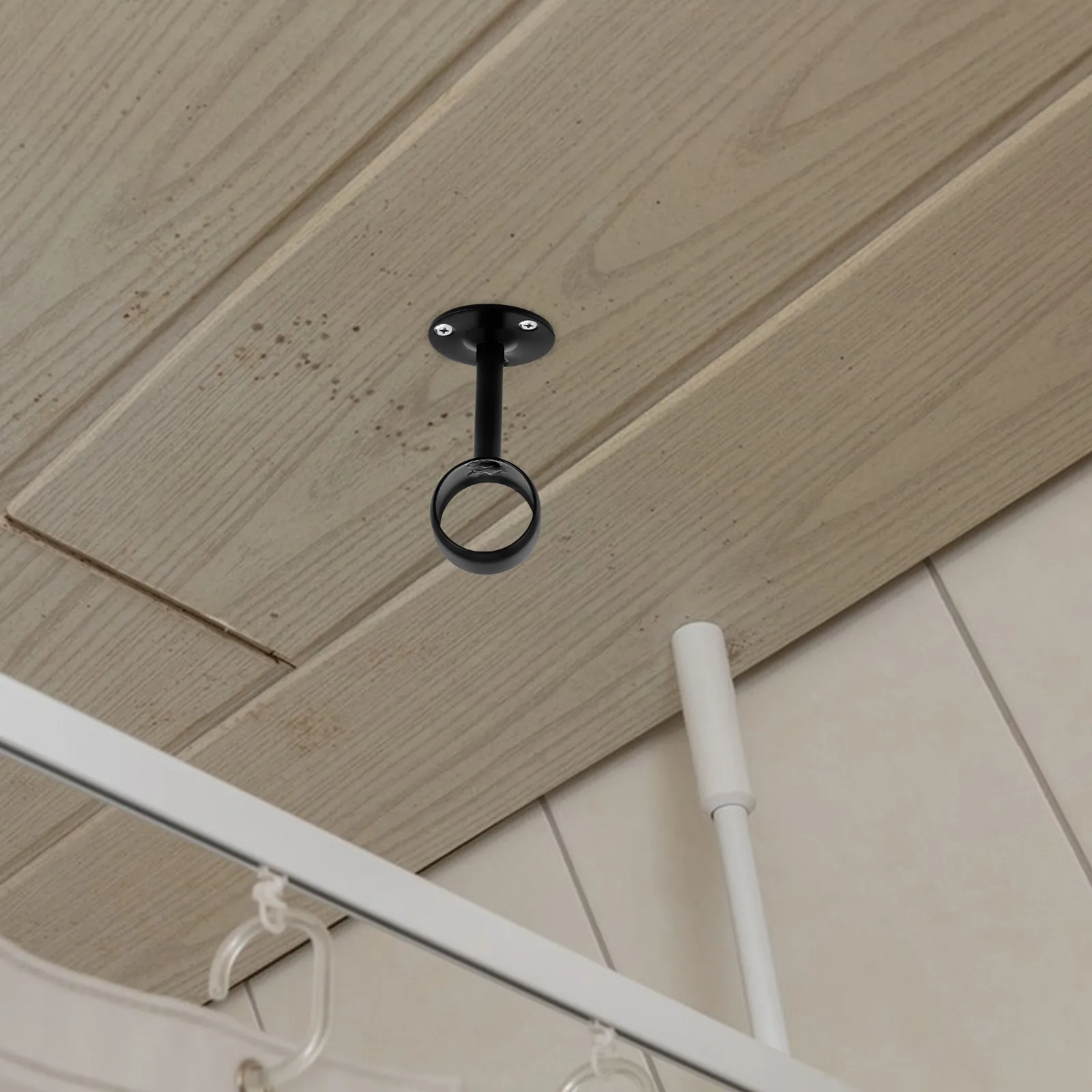 Soporte de Techo Ajustable de Alta Resistencia para Barra de Armario, 4 Piezas, Soporte Central para Riel de Armario, Soporte para Barra de Ropa