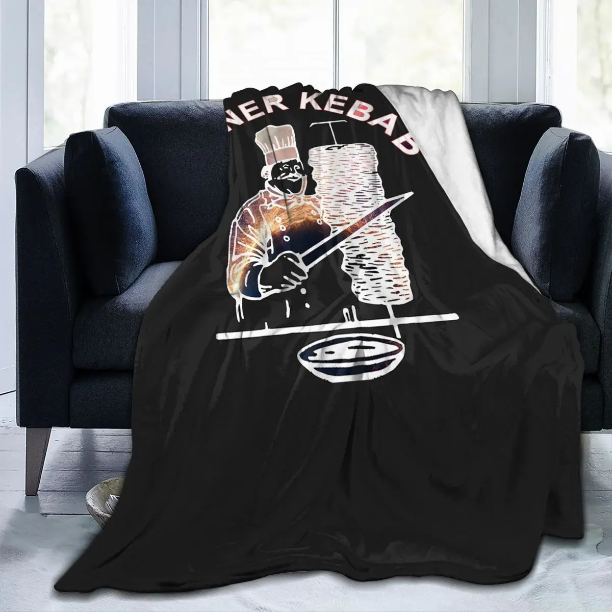 

Funny Doner Kebab Cartoon Blanket Flannel Sofa Throw Blanket Super Soft for Home Bedroom Outdoor Throws Bedspread Quilt