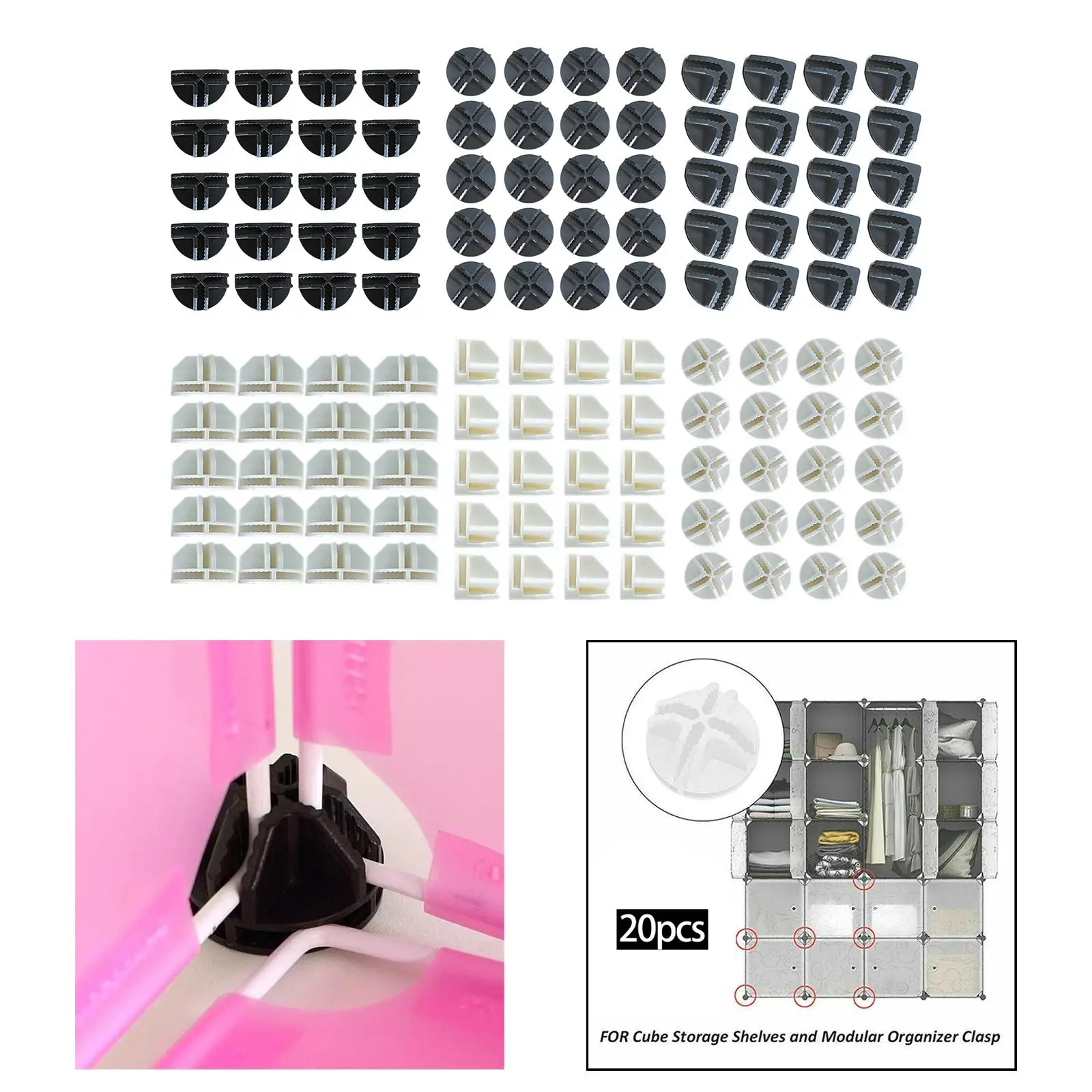 Set of 20 Wire Cube Connectors Replacement Parts Corner Cube Components