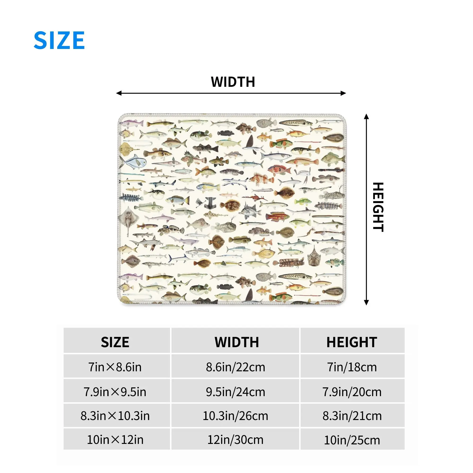 Peixe mouse pad teclado do computador mouse tapete de jogos pc portátil tapete de mesa acessórios de escritório tapetes de mesa