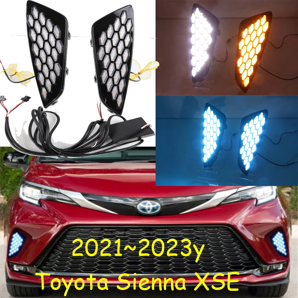 car bumper headlight for Toyota Sienna XSE daytime light 2021~2023y DRL car accessories LED headlamp for Sienna fog light