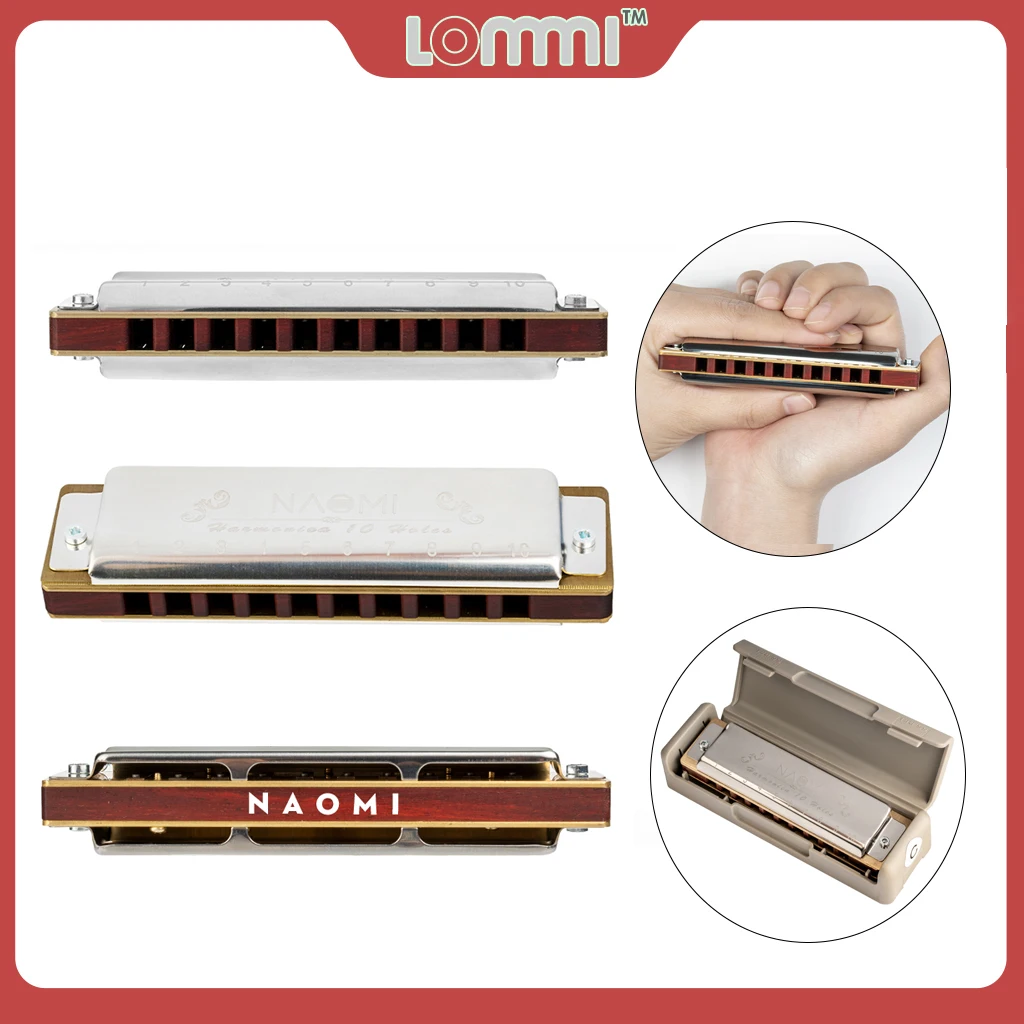 

LOMMI Professional Jazz Band Concert Harmonica Stage Peform Powerful Clean Blues Harmonica Sandalwood Warm Clean C Key Harmonica