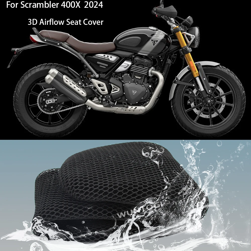 

For Scrambler 400X Motorcycle 3D Airflow Seat Cover New 2024- For Scrambler 400 X Seat Protect Cover Heat Insulation Cushion