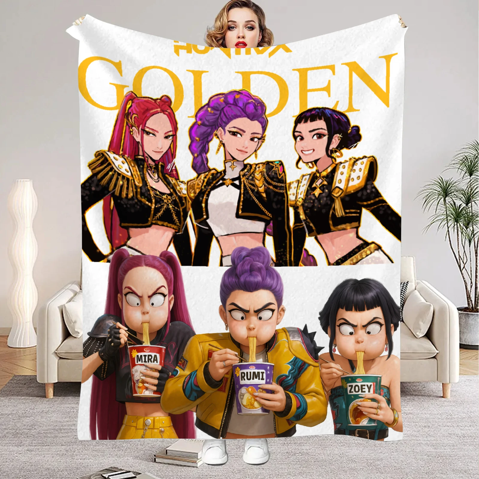 بطانيات kpop شيطان الصيادين هانتريكس جودة لينة دافئة رمي بطانية الشتاء الاطفال الأريكة السرير رقيق المفرش #4