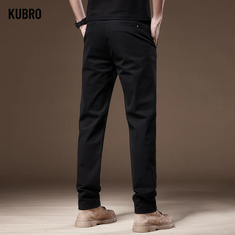 KUBRO Business Casual Trousers Men\'s 2024 Autumn New Men\'s Clothes Work Pants Male Formal Dress Straight Pants Black Gray Khaki