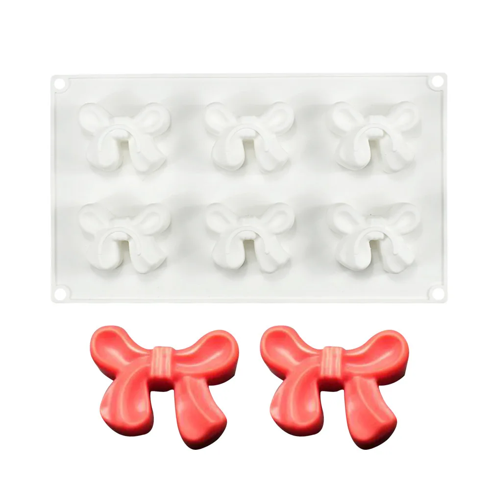 Valentine\'s Day Bow Shape Silicone Cake Mold Chocolate Pastry Molds  Bakeware Bownot Silicon Mould M626