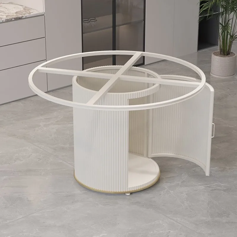 

Light luxury round marble foot stainless steel metal base rock slab round table leg bracket large round table support leg frame